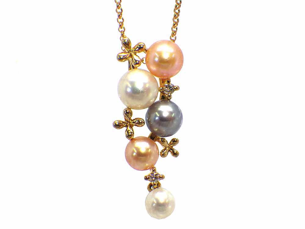 品質検査済 タサキ【TASAKI】ベビーパール ダイヤモンドネックレス 3.6g 40cm ネックレス、ペンダント、チョーカー