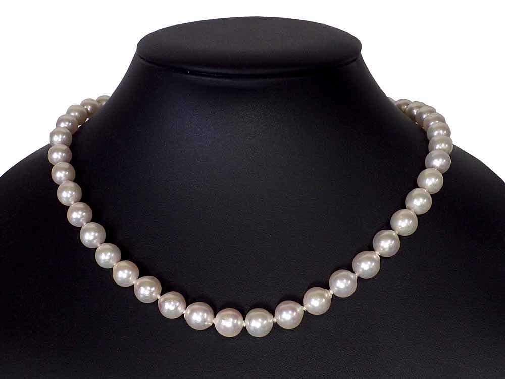 【感謝価格】 カード鑑別付 Jewelry 45cm 44.2g SV アコヤパールネックレス Akoya-Pearl Necklace 8.5-9.0mm アコヤ真珠