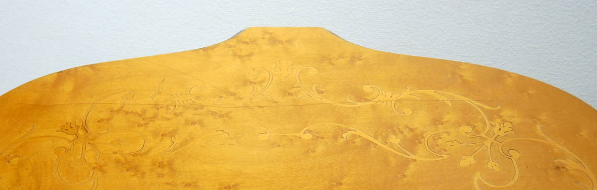★送料無料(R602-B168)イタリア製 サイドテーブル コーヒーテーブル アンティーク調 猫脚 象嵌細工の画像9