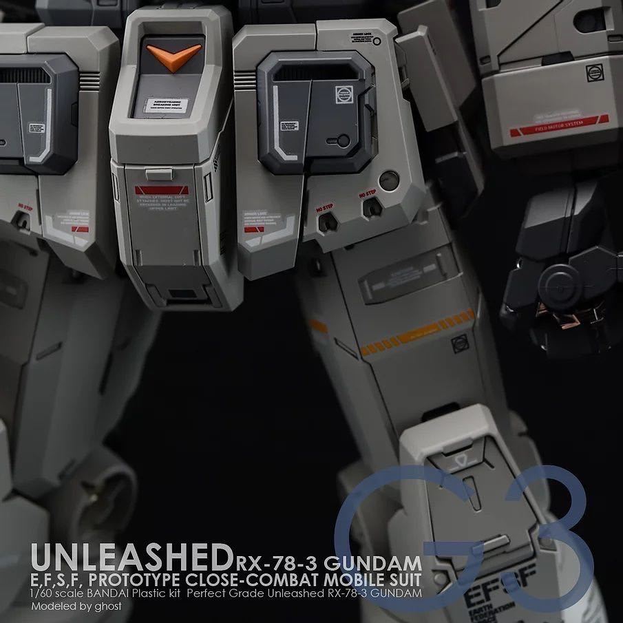 PG UNLEASHED 1/60 RX-78-3 G3ガンダム用水転写式デカール3枚セット_画像5