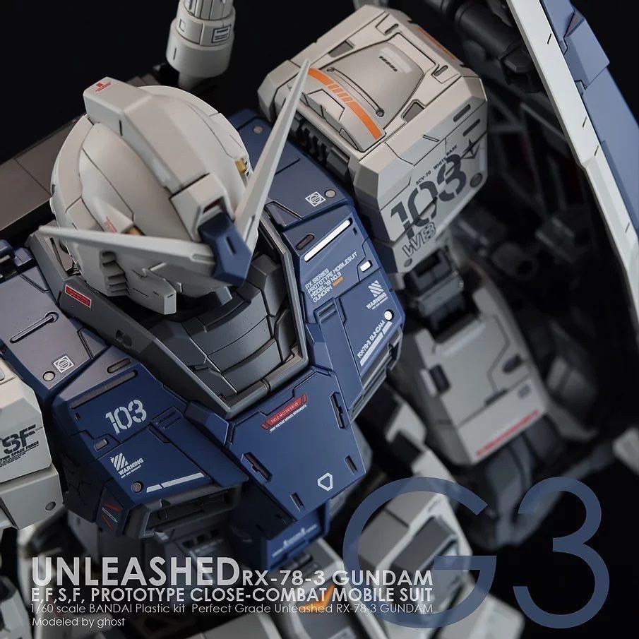 PG UNLEASHED 1/60 RX-78-3 G3ガンダム用水転写式デカール3枚セット_画像3