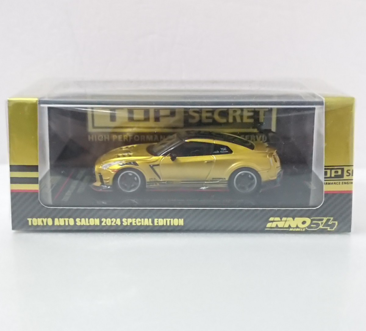 INNO 1/64 TOP SECRET 日産 GT-R R35 ゴールド イノモデル 東京オートサロン2024 トップシークレット Tokyo Auto Salon Gold_画像1