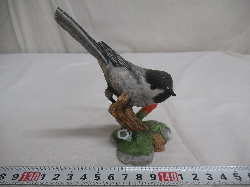 M1167 フランクリンミント Black-capped Chickadee アメリカコガラ 鳥 オブジェ 置物 FRANKLIN MINT_画像1