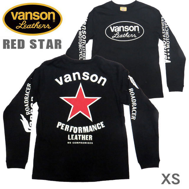 VANSON / バンソン 長袖Ｔシャツ VLS-09「RED STAR」サイズXS　レッドスター　モトブルーズ別注_画像1