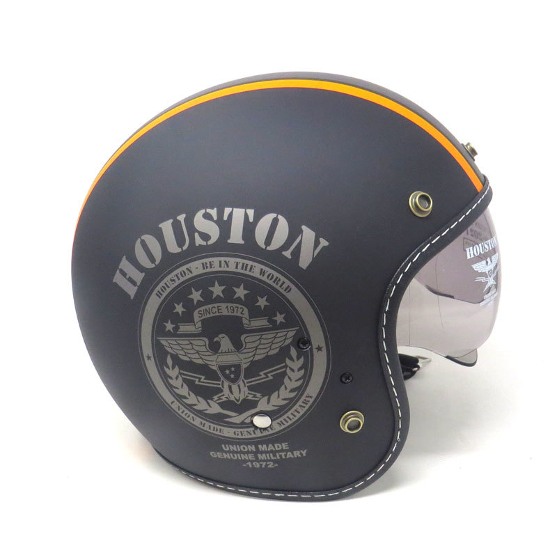 HOUSTONhyu- stone inner visor helmet (HTVH-2021) black | gunmetal | orange free size SG standard conform goods interior removal and re-installation possibility 