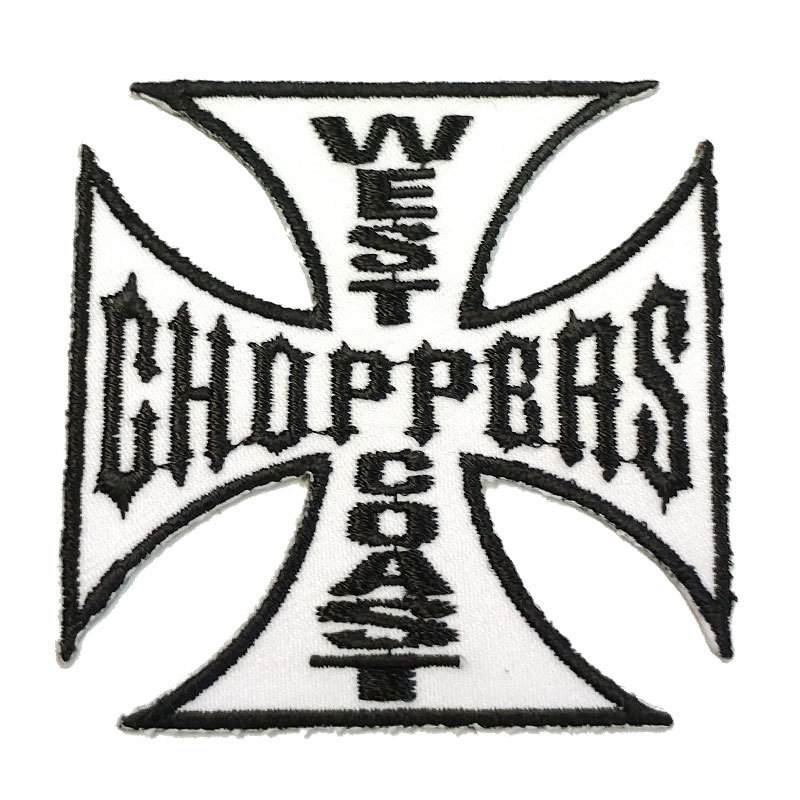 【刺繍パッチ】WEST COAST CHOPPERS ブラック／ホワイト バイカー ワッペン ウエストコーストチョッパーズ_画像1