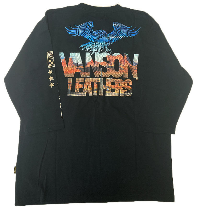 アウトレット品！　Lサイズ　VANSON　バンソン　ベア天竺 6分袖 Tシャツ　NVLT-2212　訳あり品_画像3