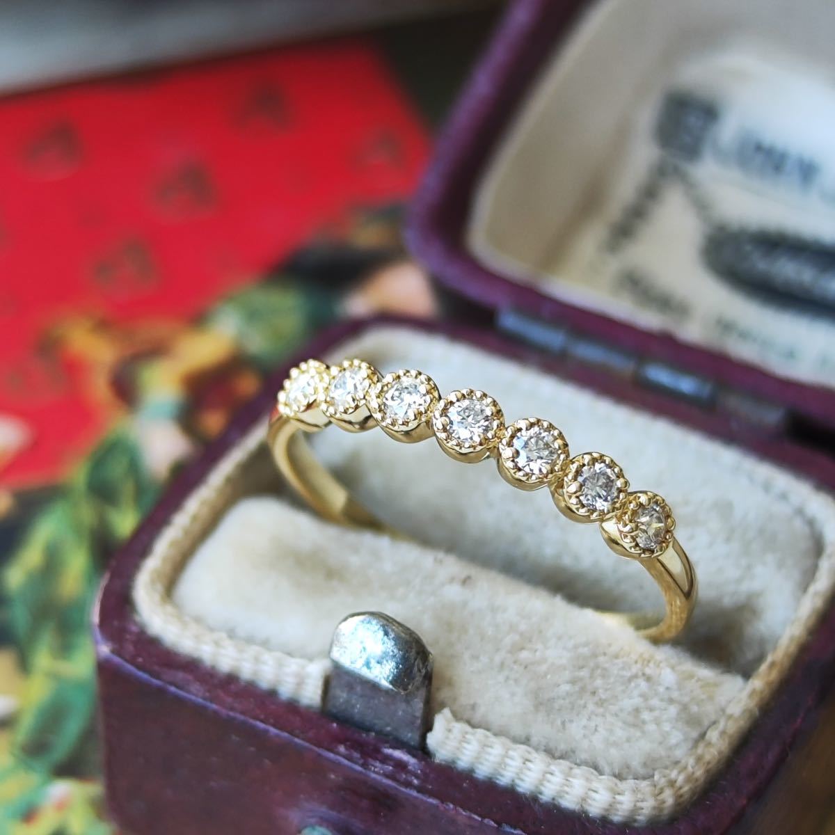  natural diamond Heart & cue pido half Eternity ring 18 gold YGso-ting attaching new goods unused goods 