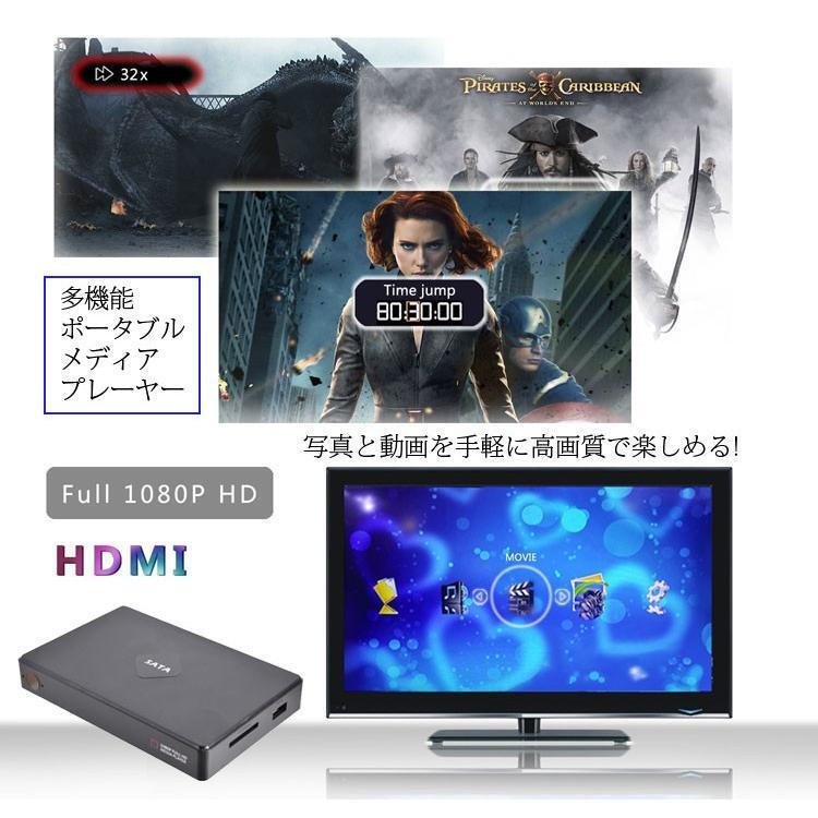 ポータブルメディアプレーヤー 2.5インチHDD/SD/USB対応 HDMI/VGA/AV出力 フルHD Blu-ray対応 1080P対応 Blu-ray再生対応