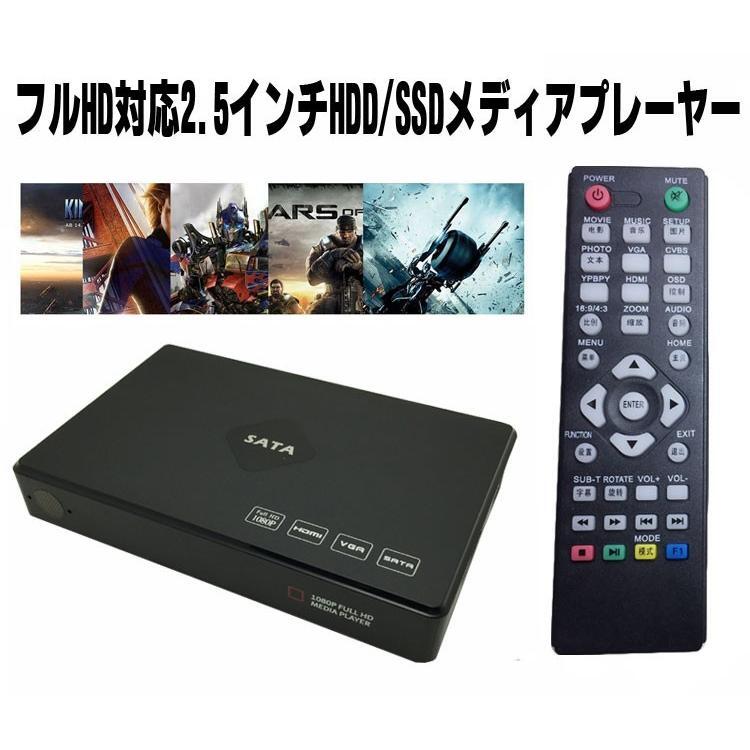ポータブルメディアプレーヤー 2.5インチHDD/SD/USB対応 HDMI/VGA/AV出力 フルHD Blu-ray対応 1080P対応 Blu-ray再生対応