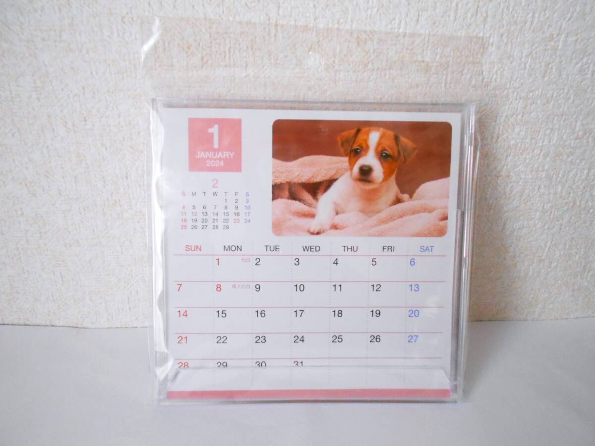 ★新品★2024年　いぬ(犬・イヌ)　卓上カレンダー・ケース入り　　月ごとに犬の種類が違うよ!_画像1