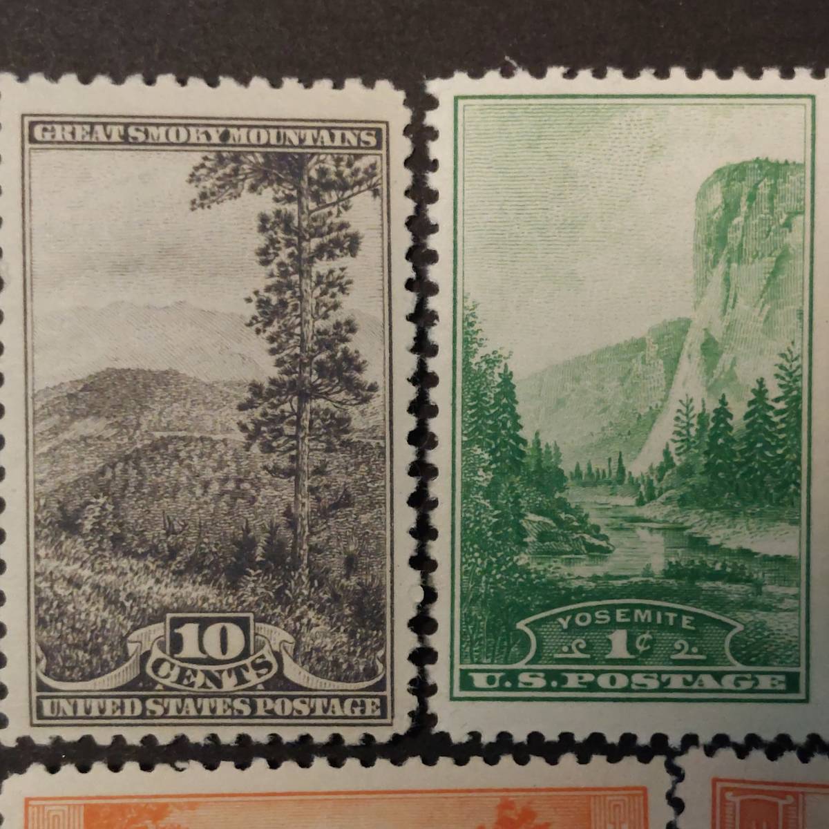 J141 アメリカ切手「国立公園切手10種完」1937年発行 未使用の画像2