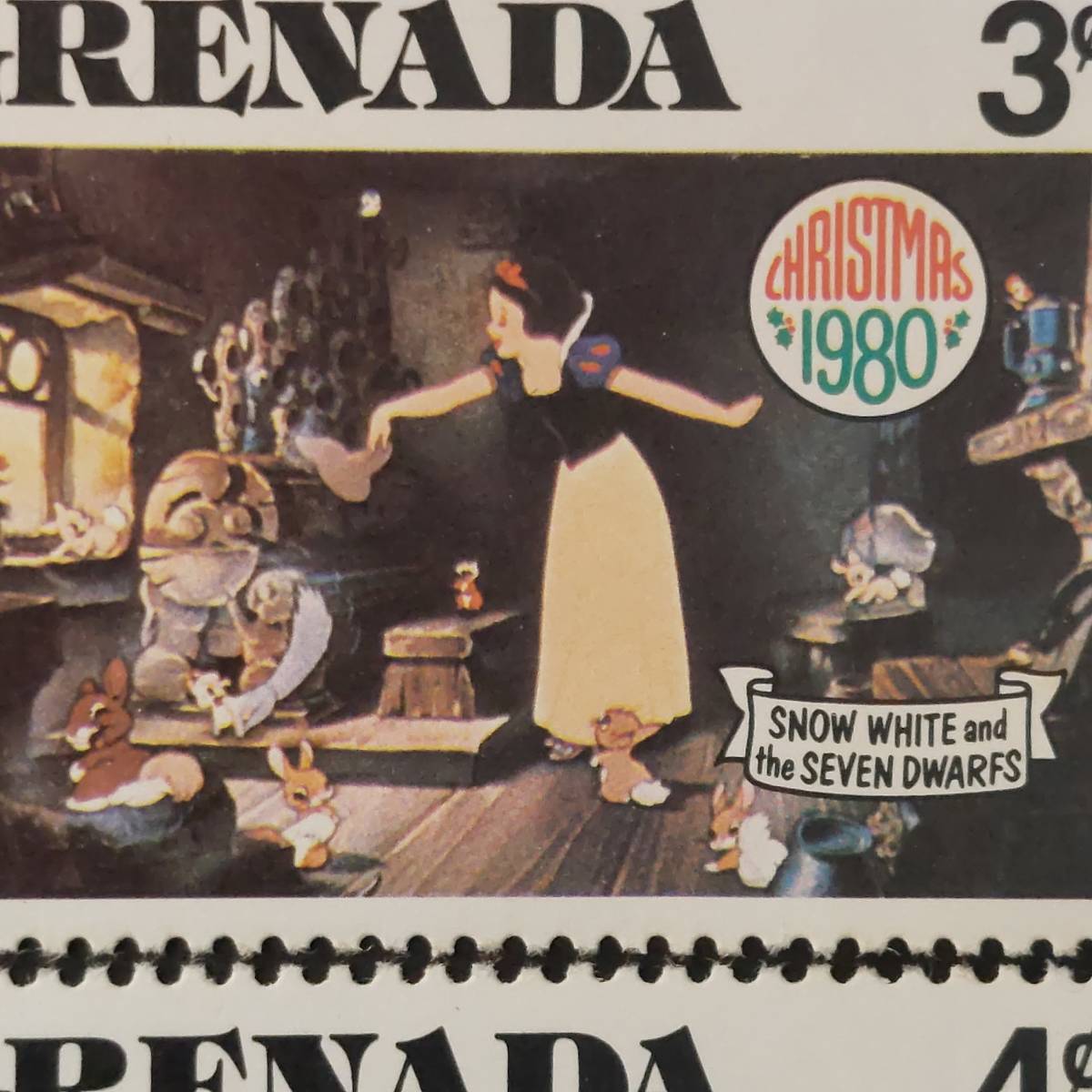 F001 グレナダ切手　「ディズニーの『白雪姫と7人のこびと』のデザイン切手7種セット」　1980年発行　未使用_画像5