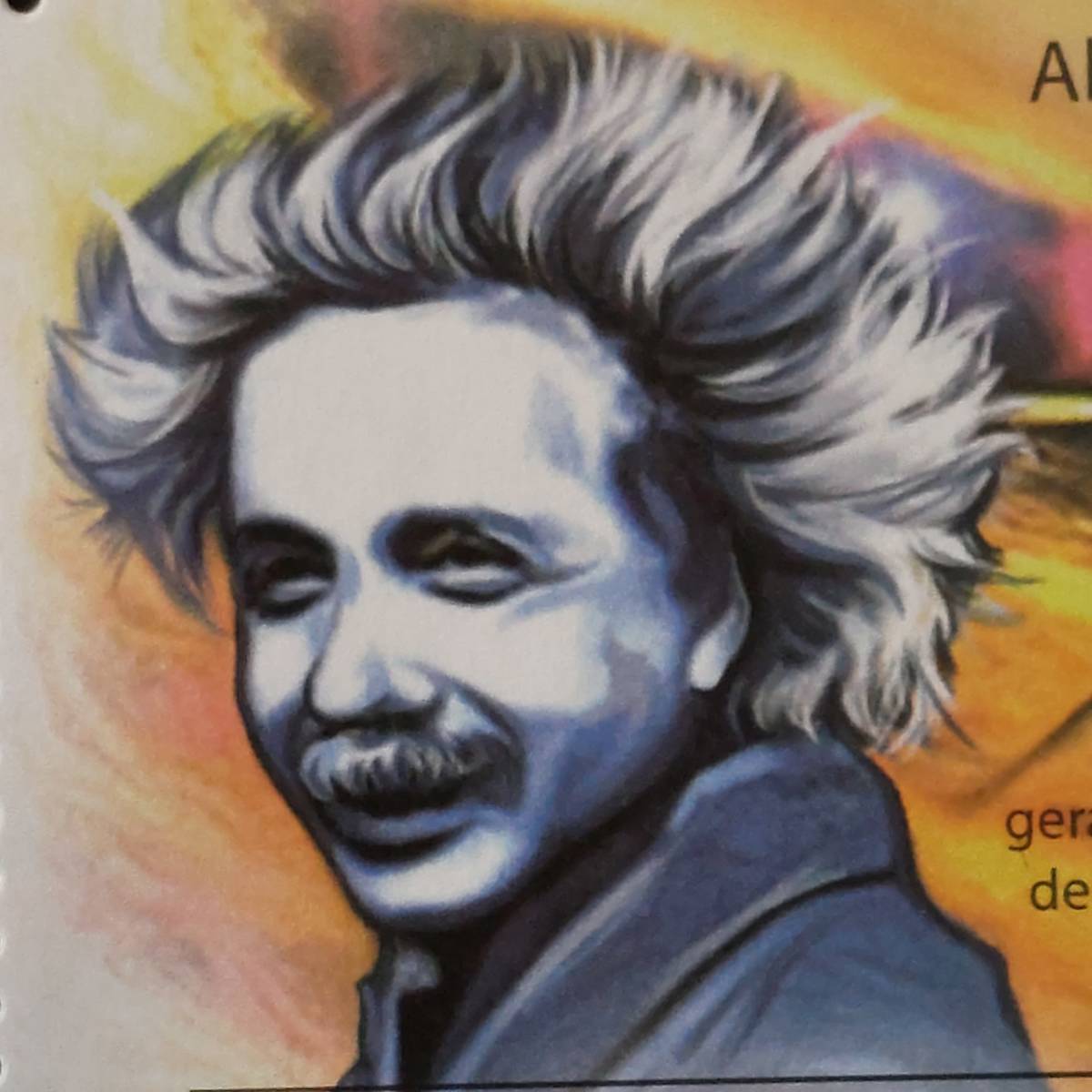 J057 モザンビーク切手 著名人シリーズ「アインシュタインの功績記念切手小型シート」「アインシュタイン6態」2011年発行 未使用の画像5