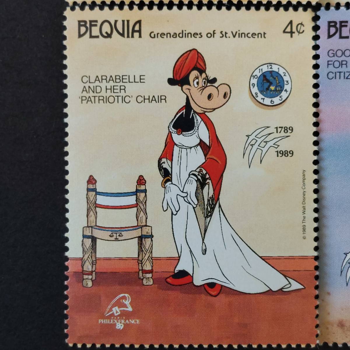 J155 ベキア島切手「ディズニー切手6種セット」1989年発行 未使用_画像5