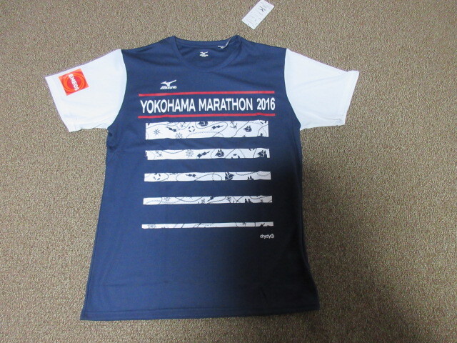【O】横浜マラソン 2016 Tシャツ ミズノ製_画像1