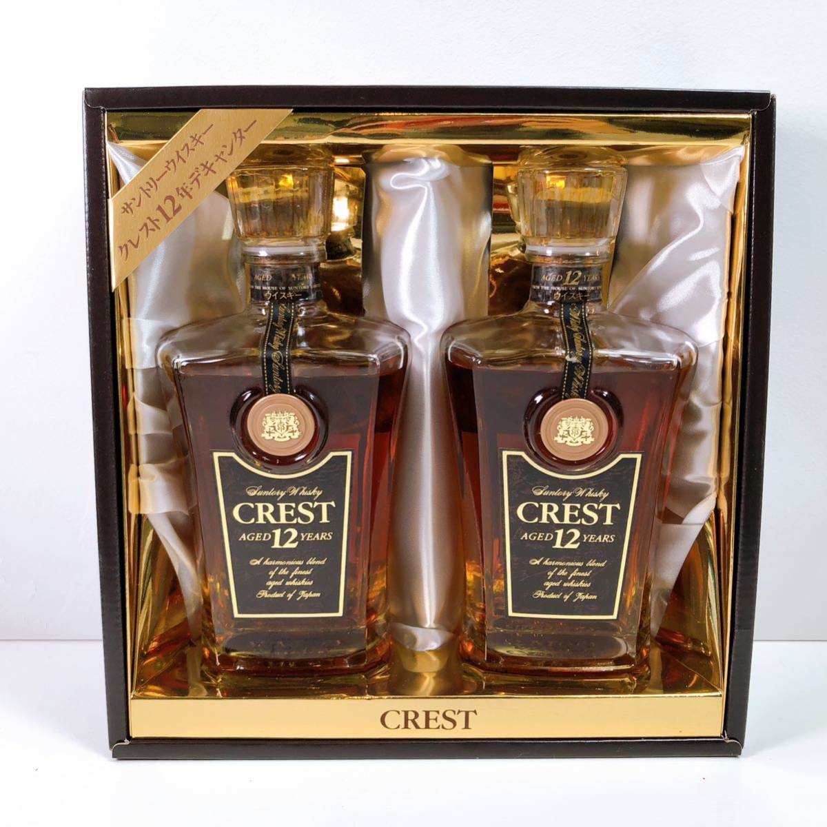 167【未開栓】CREST 12年 SUNTORY WHISKY サントリー ウイスキー クレスト 700ml 43% 2本セット 箱付き 古酒 現状品_画像1