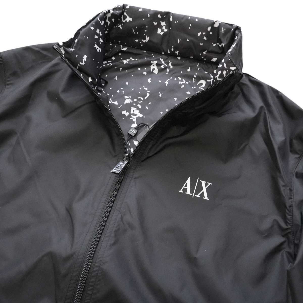 ◆新品◆アルマーニ◆ロングシーズン活躍 リバーシブル 両A面 ロゴ ナイロン ブルゾン パーカー 黒 L◆A|X ARMANI EXCHANGE エクスチェンジ_画像4