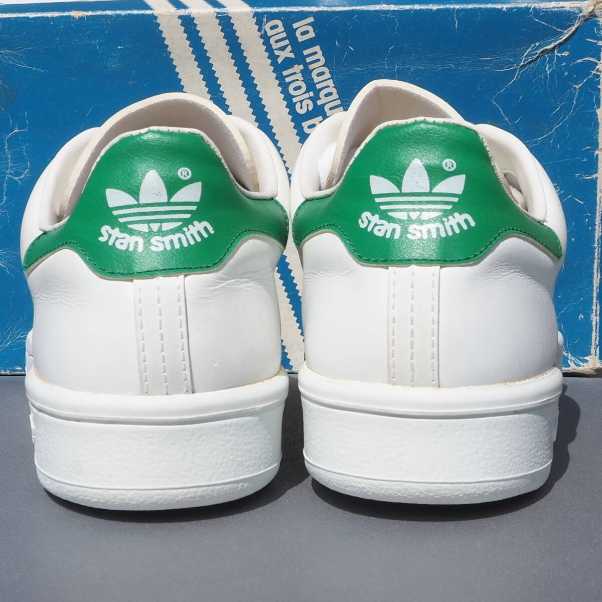 デッド!! GB 7 /25.5cm 80s フランス製 adidas STAN SMITH スタンスミス 白緑 オリジナル ビンテージ_画像4