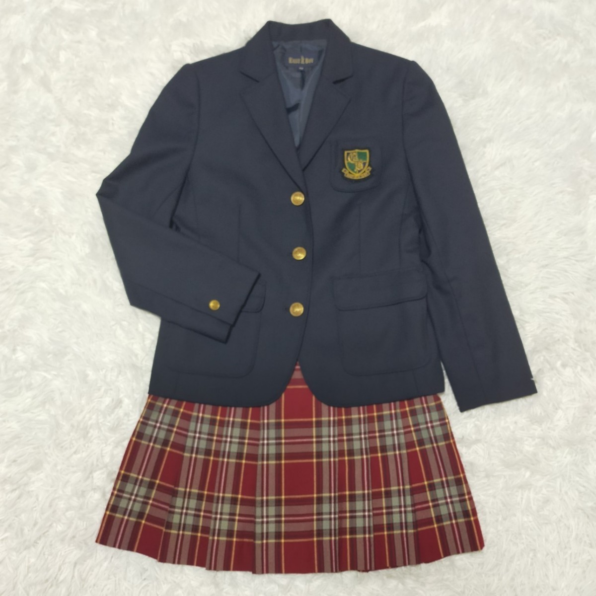 EASTBOY East Boy uniform . clothes hem. button lack of navy blue blur red check graduation ceremony go in . type Kids girl girl formal 