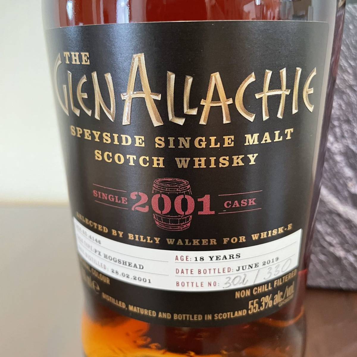 ★ グレンアラヒー 2001年 18yo ブラックラベル / Glenallachie / for Whisk-e Ltd / 55.3% 700ml ★ ビリー・ウォーカー ★リミテッド★_画像2