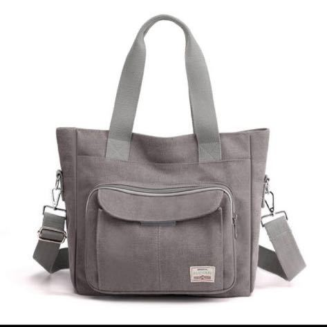  shoulder bag tote bag 2way canvas man and woman use high quality high capacity canvas tote bag gray 