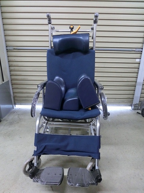 ♪♪ Matsunaga Seisakusho Maichilt wheelchair assistance type Reclining type MH-2R Navy nit Tilt trickening wheelchair used [6b05 ⑧] ♪♪