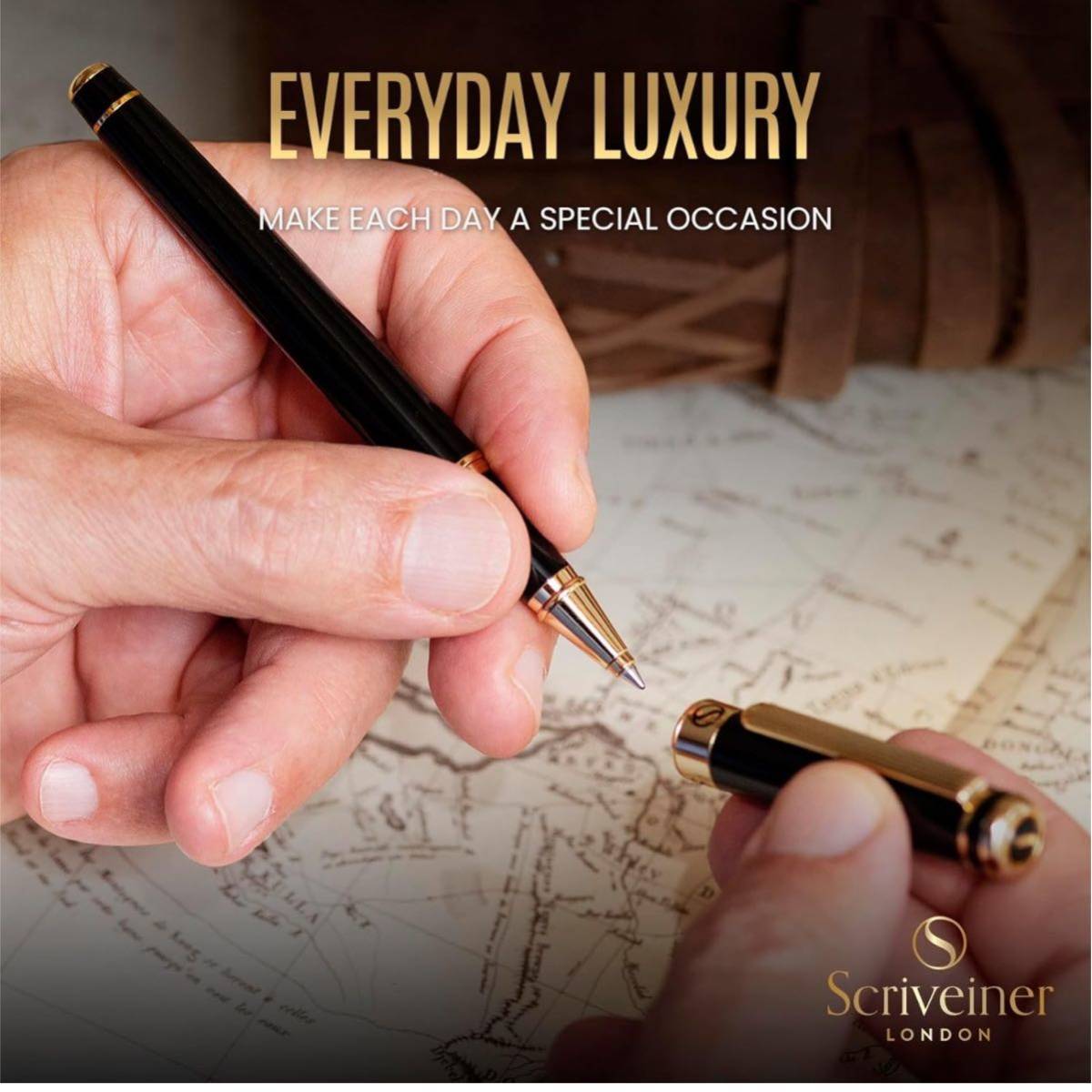【開封のみ】Scriveiner★ Black Lacquer Rollerball Pen - Stunning Luxury Pen with 24K Gold Finish, Schmidt Inkボールペン の画像5