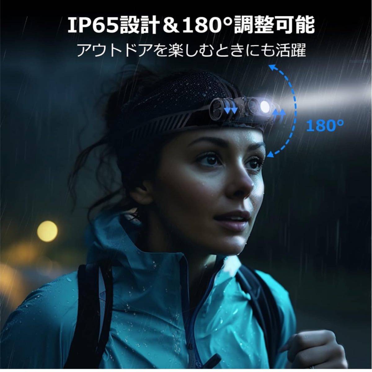 【開封のみ】Lepro ★ヘッドライト 充電式 LED ヘッドランプ 超高輝度 ledヘッドライト 釣り 登山 【600-1000ルーメン/白光＆赤光_画像5