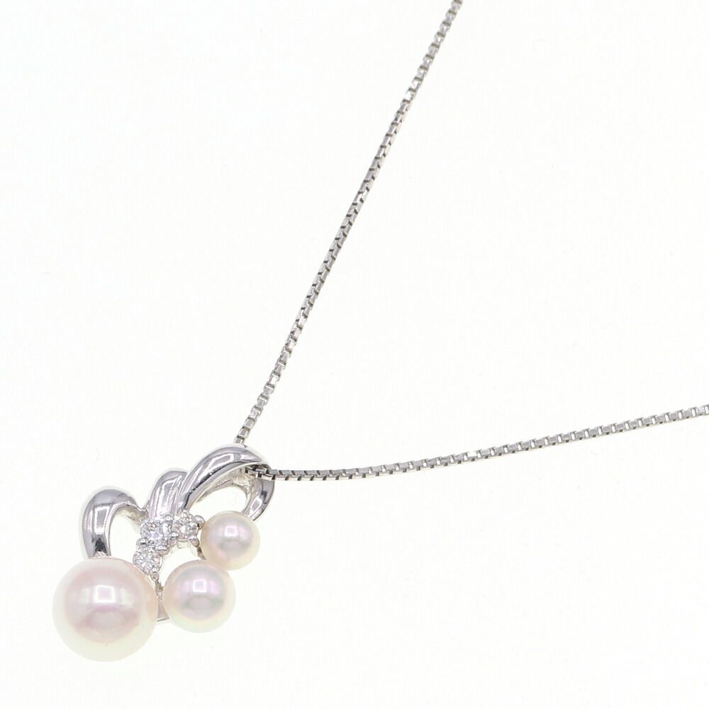 【楽ギフ_のし宛書】 Pt850 D0.06ct パール3.7~6.5mm ネックレス ダイヤモンド パール Pt950 ダイヤ 真珠 中古 その他