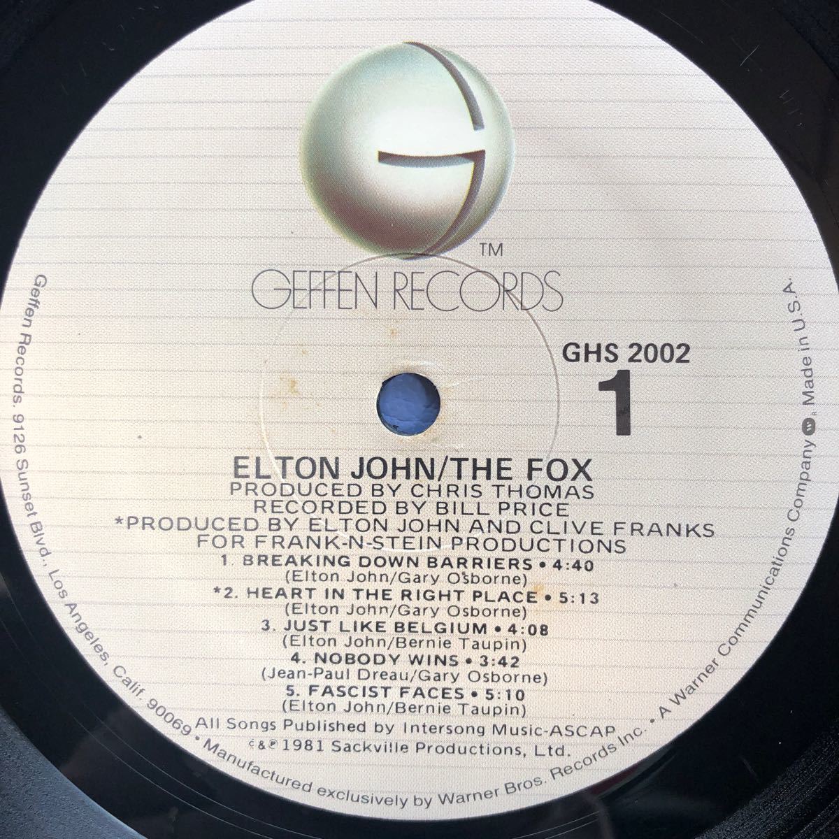 エルトン・ジョン Elton John The Fox LP レコード 5点以上落札で送料無料c_画像3