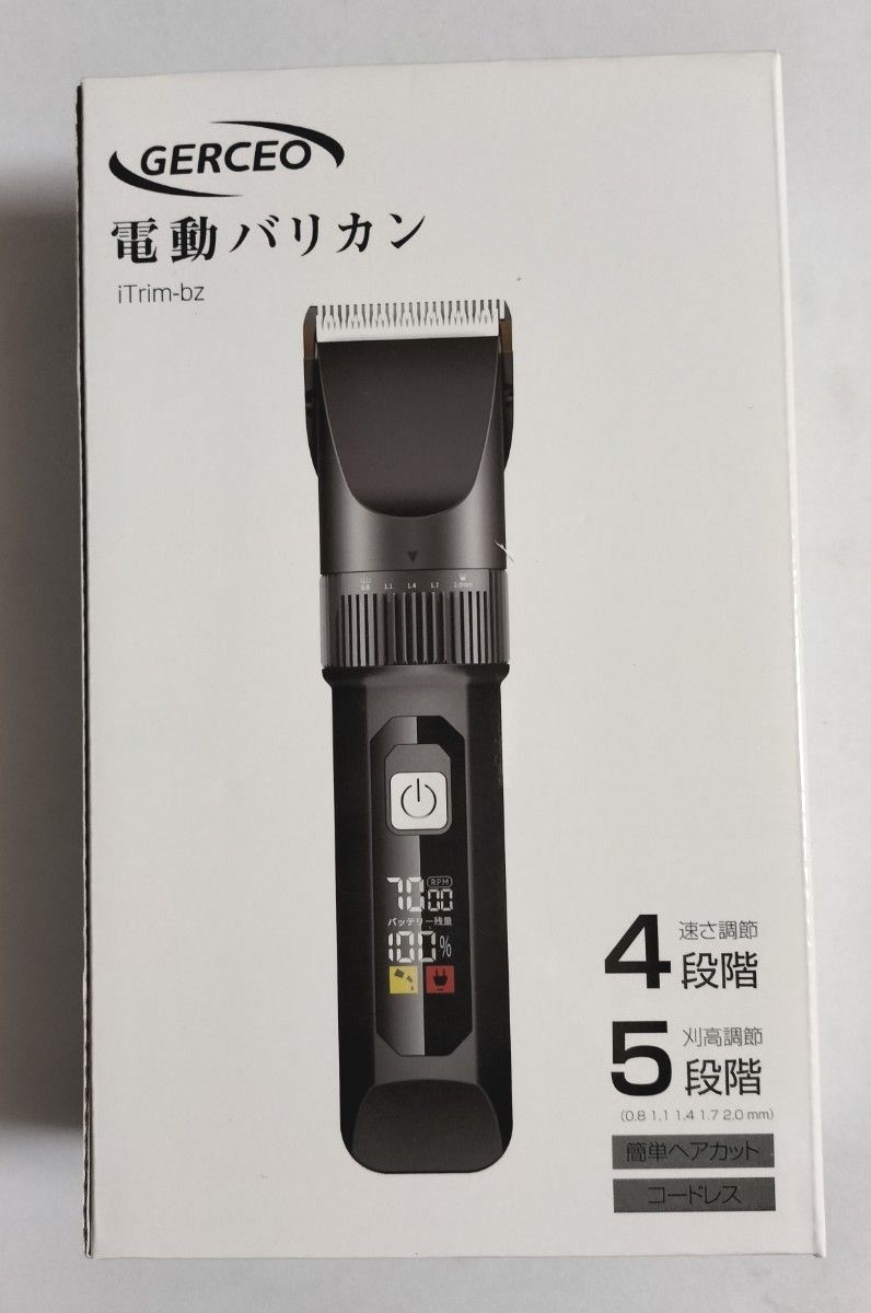 バリカン ヘアカッター LEDディスプレイ 電動バリカン コードレス 散髪用 2000mAh 大容量 コーム ケープ付き