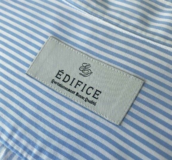 EDIFICE（エディフィス）カッタウェイ ストライプシャツ 38（S）