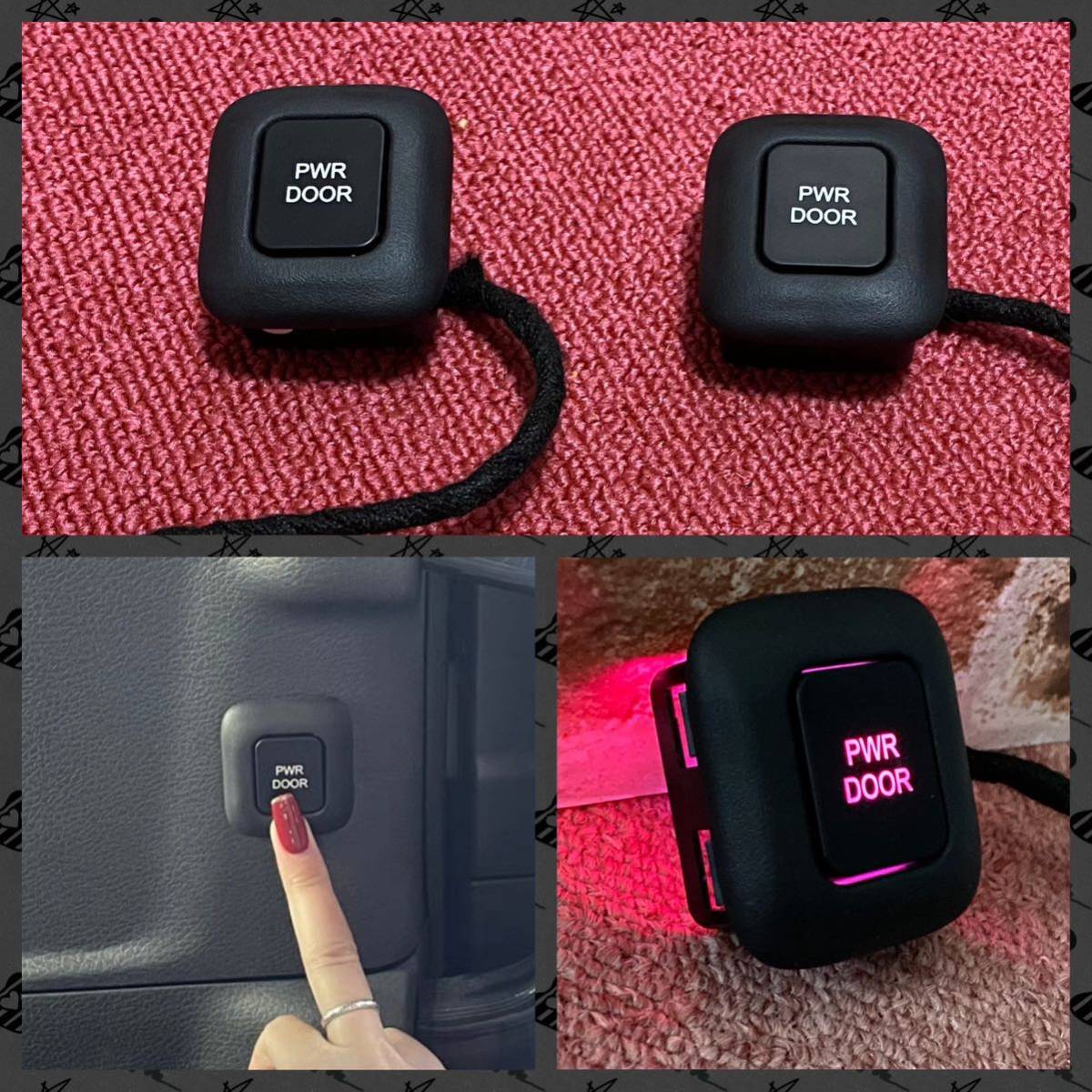 うちガースイッチ 2個セット ピンク LED DIY 日本未発売 スライドドア 追加スイッチ 超便利 レアカラー の画像1