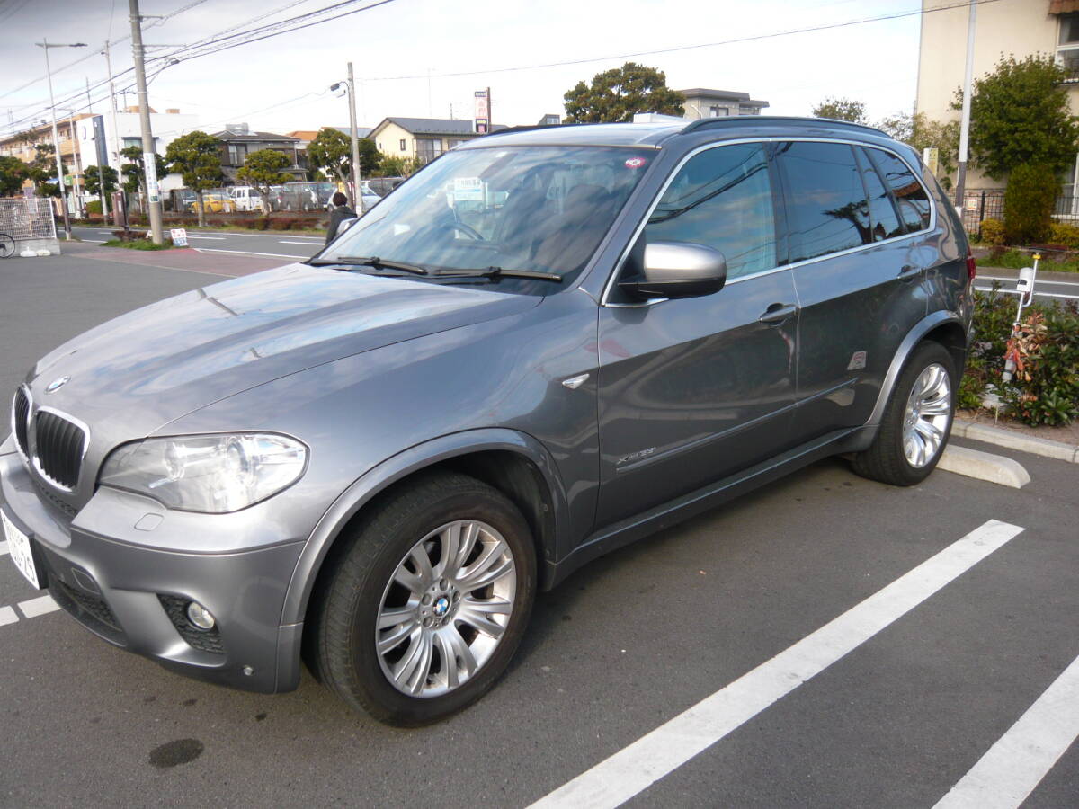 BMW X5 xDrive 35i Mスポーツ ガソリン E70 2012年式 72,000km 車検R7.10.1 ガンメタ 茶革 整備万全！落札金額のみ！_画像3