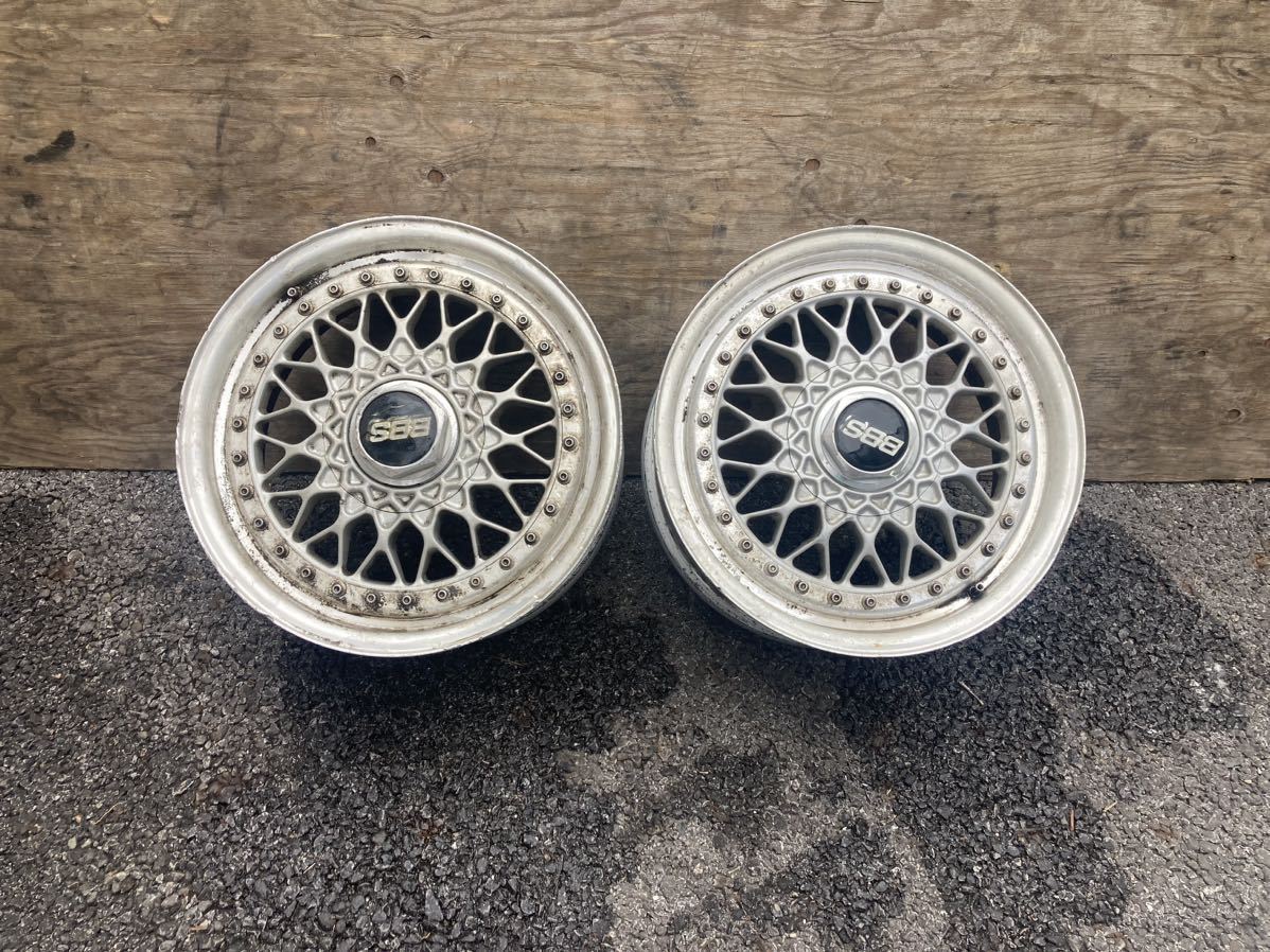 BBS 旧車 15インチ6.5J/OFF25/PCD114.3-4H/ハブ65mmキズ汚れあり歪みありクラックありません2本アルミホイール_画像1