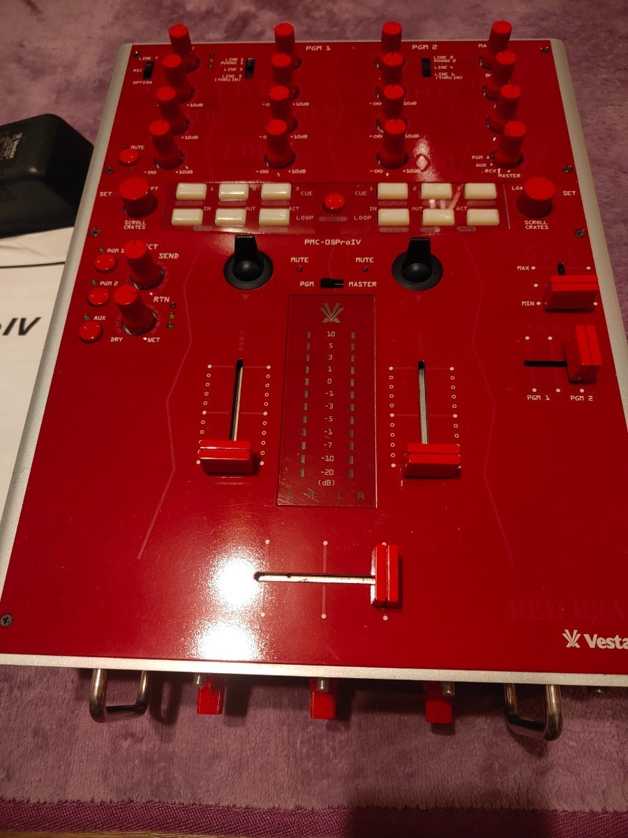 送料込みVESTAX PMC-05PRO4 MIDIコントロール出力、高性能クロスフェーダー、DVSコントローラー専用端子切り替え 名機人気の赤PMC-05PROⅣ_画像1