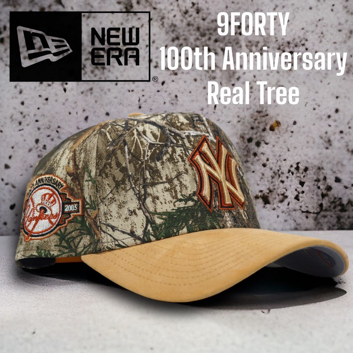 New Era 9FORTY New York Yankees NY Real Tree Suede A-Frame Cap 