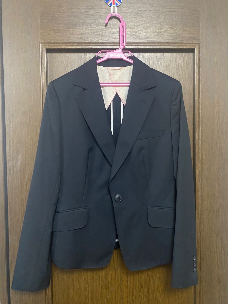 美品　洋服の青山　n-line セットアップ ジャケット　スカート　ブラック　リクルート