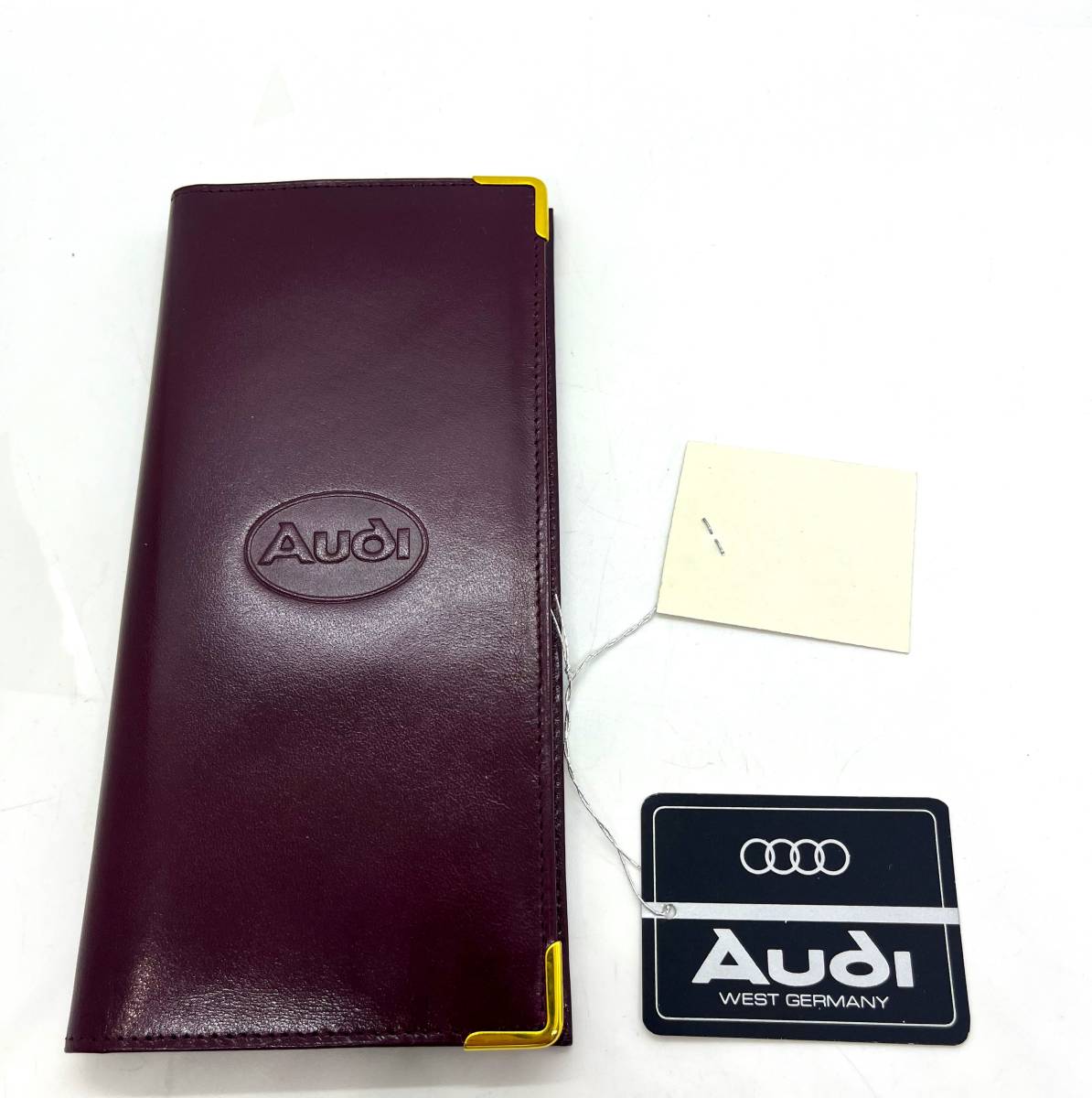 未使用★非売品　Audi　アウディ　レア　ロゴ入り手帳　２つ折り　ボルドー　文具/2876-9_画像1