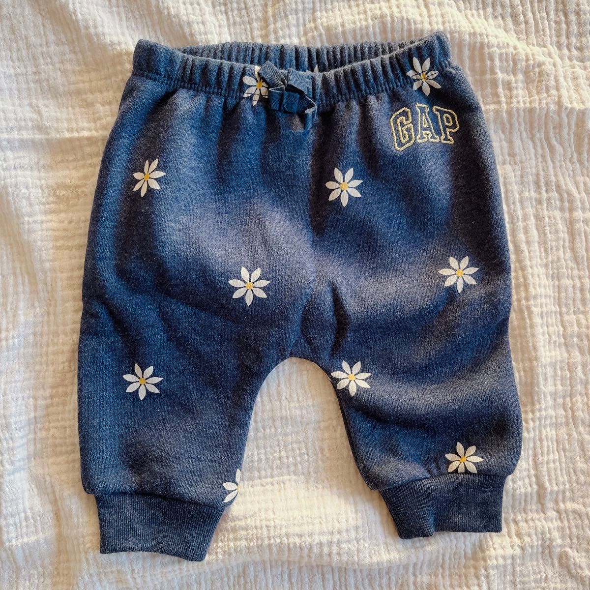 Baby GAP セットアップ パーカー 上下セット ネイビー 花柄 くま耳 60 3-6 month 裏起毛 可愛い 男女兼用