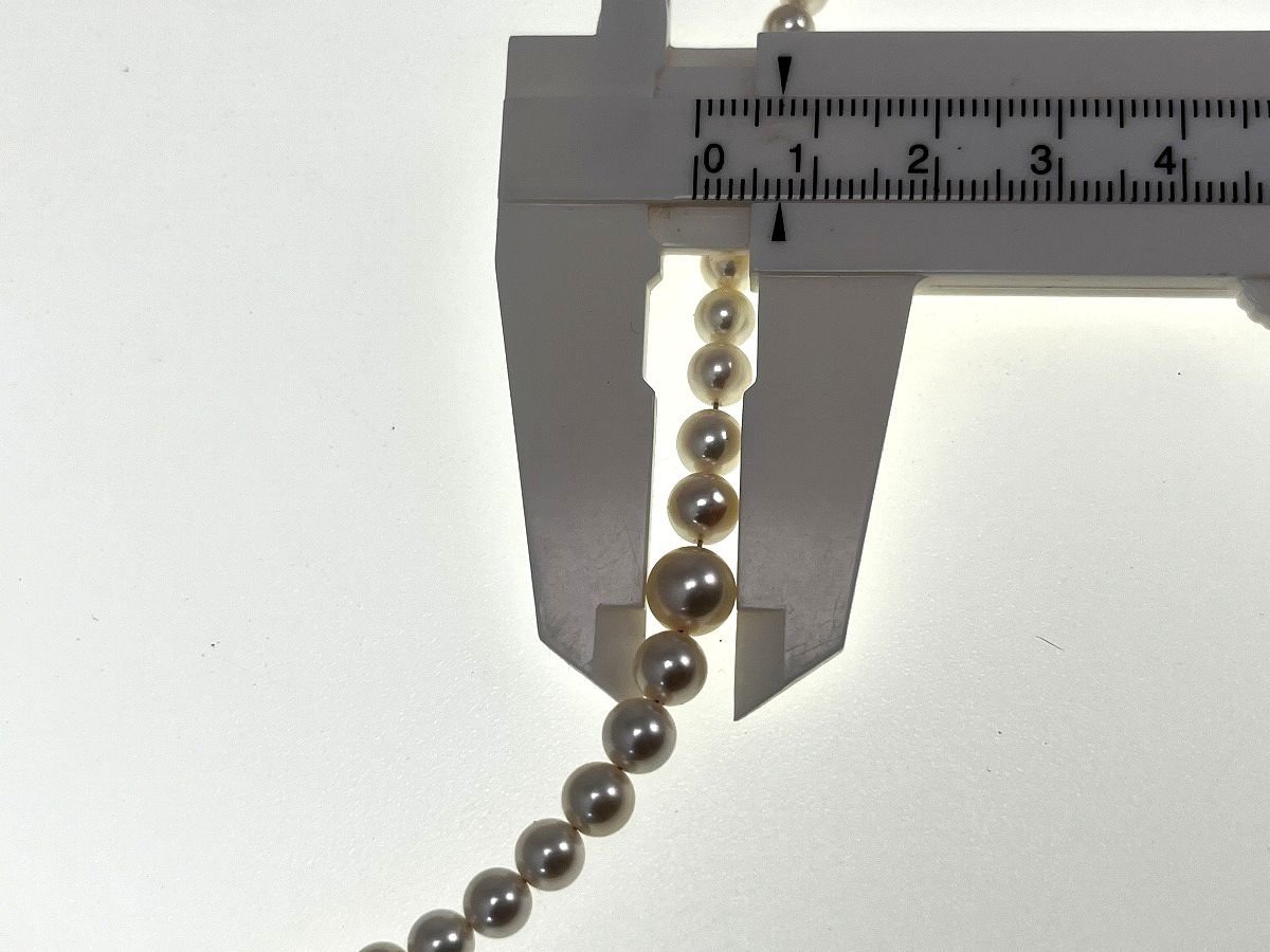 K18金具 アコヤ真珠 ネックレス 約3.1～7.2ｍｍ[03-3412_画像7