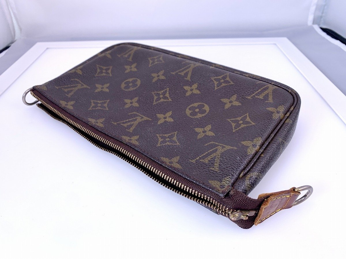 ジャンク LOUIS VUITTON ルイヴィトン モノグラム ポシェット・アクセソワール ストラップ欠品 金具破損[03-3447_画像3