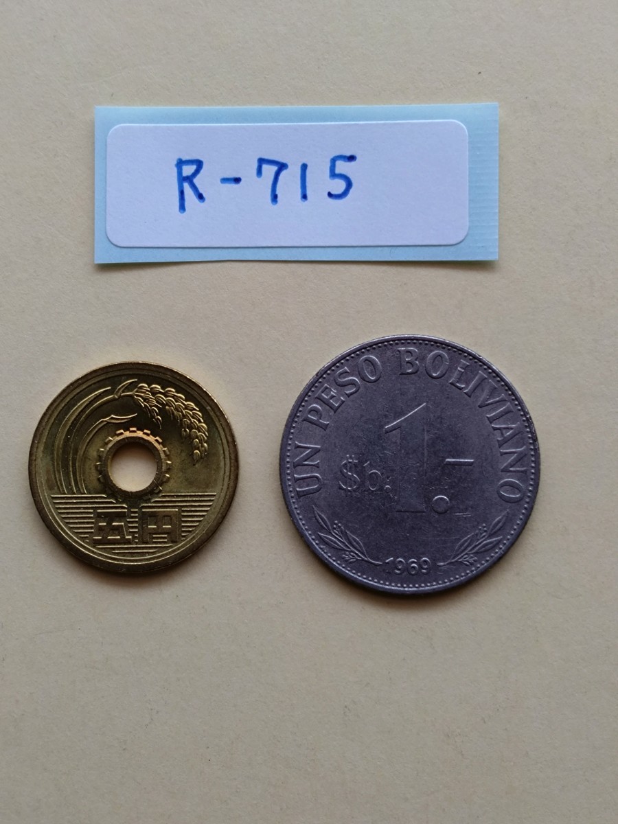 外国コイン　ボリビア　 (Rー７１５)　１ペソボリビアーノ硬貨　１９６９年_画像6