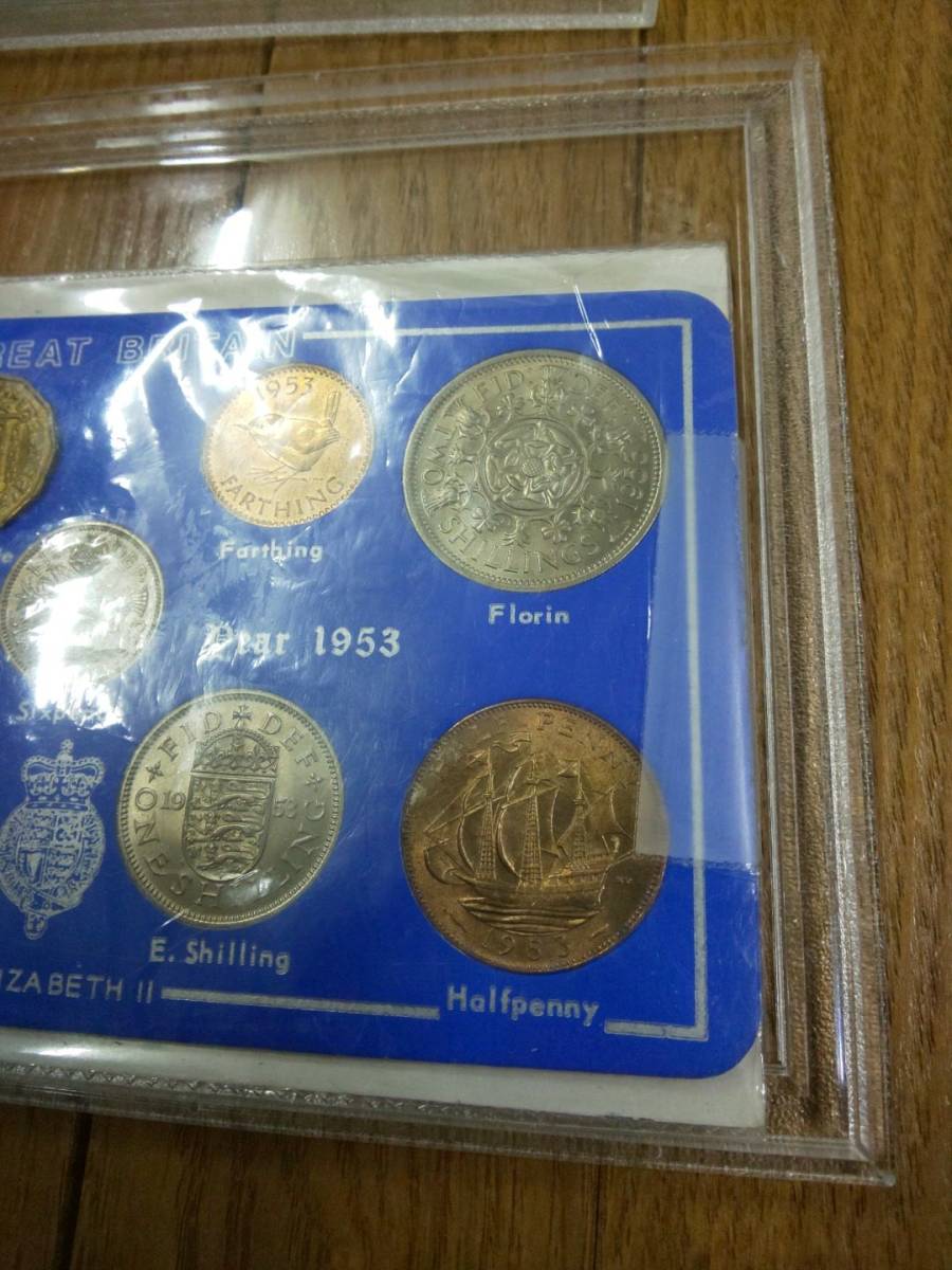 送料無料★ 1953年 イギリス エリザベス女王 戴冠式 記念硬貨 9枚セット 英国コインの画像4