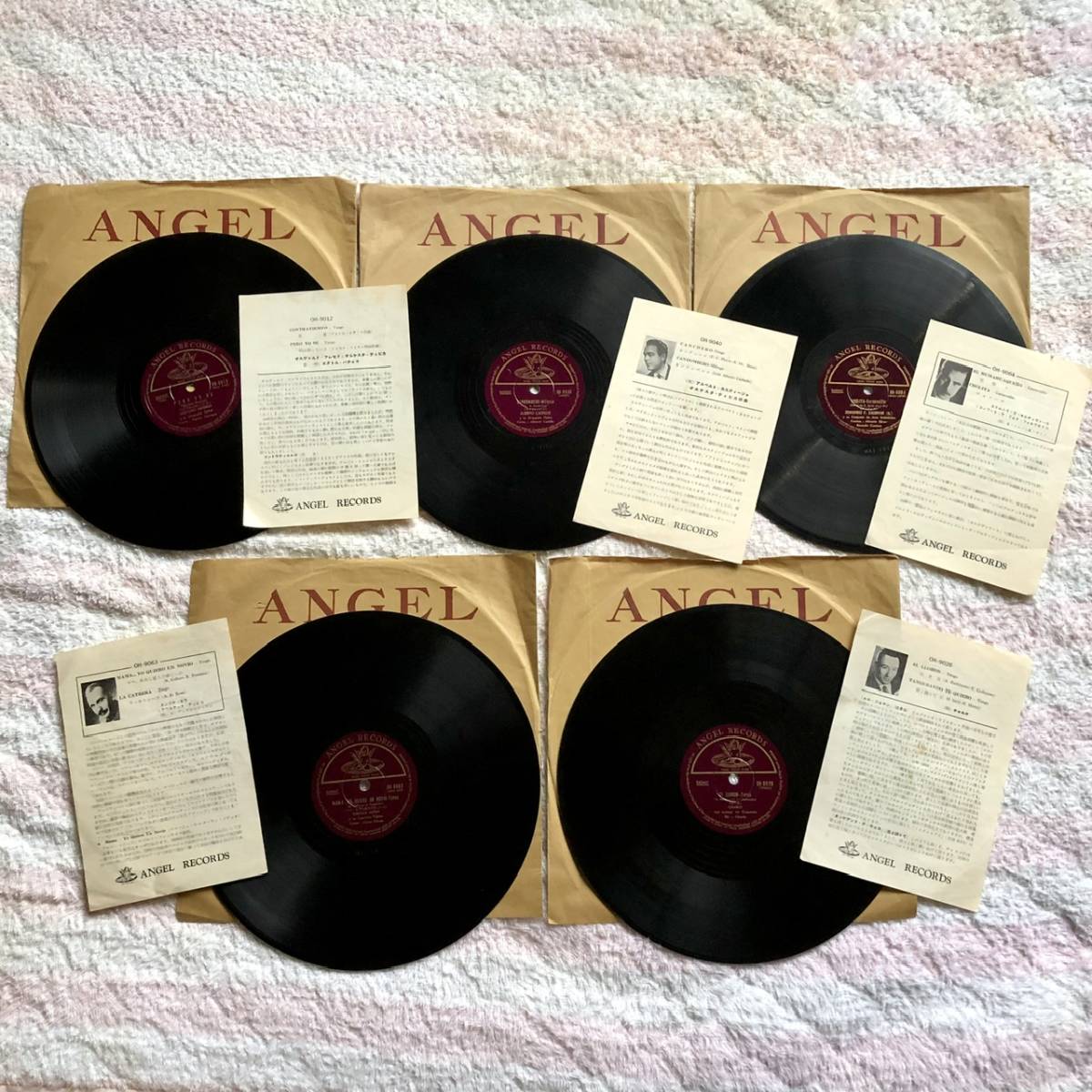 SP盤SPレコード　タンゴ・ヴォーカル　エンジェル盤５枚　歌詞付極美麗盤