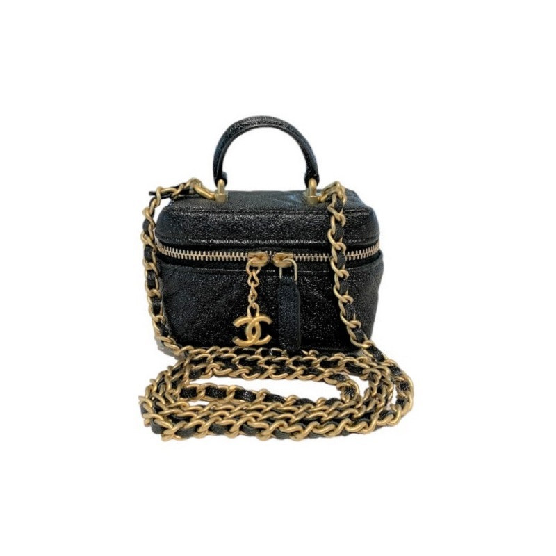 シャネル CHANEL スモールバニティバッグ AP2194 31番台 ブラック/GD金具 キャビアスキン ショルダーバッグ レディース 中古