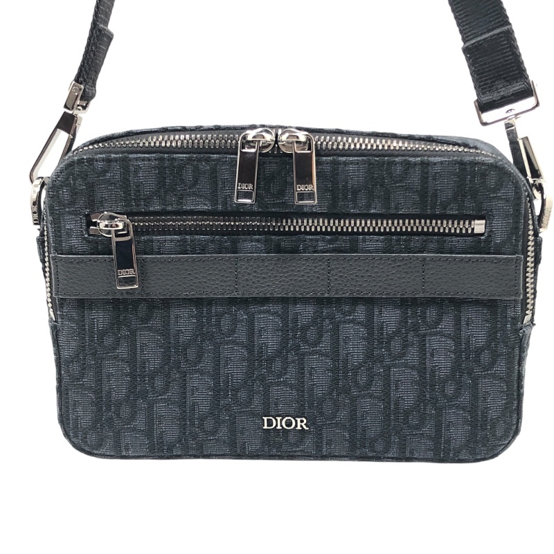 クリスチャン・ディオール Christian Dior Safari バッグ 1ESPO206YKY_H10E ブラック オブリーク ジャカード ショルダーバッグ メンズ 中古_画像1