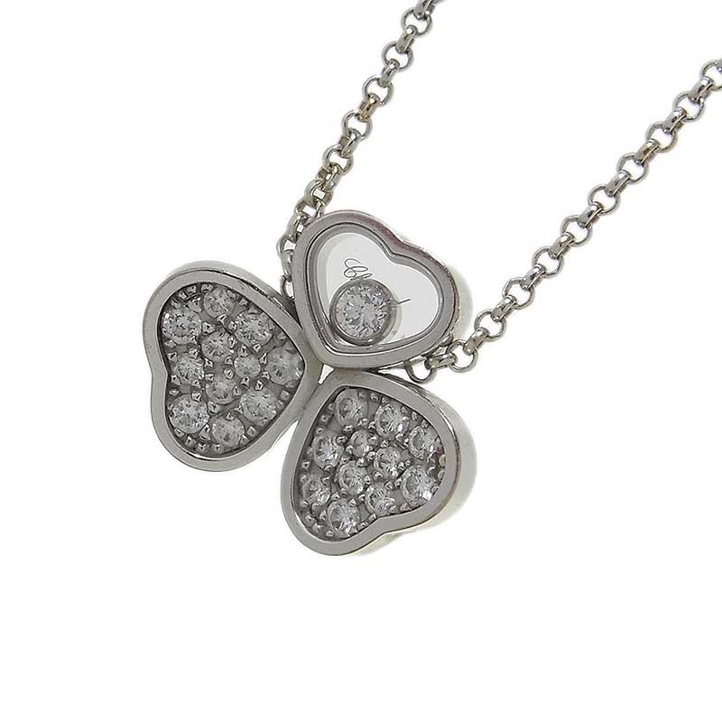  Chopard Chopard happy Heart wing diamond pendant necklace K18WG jewelry used 