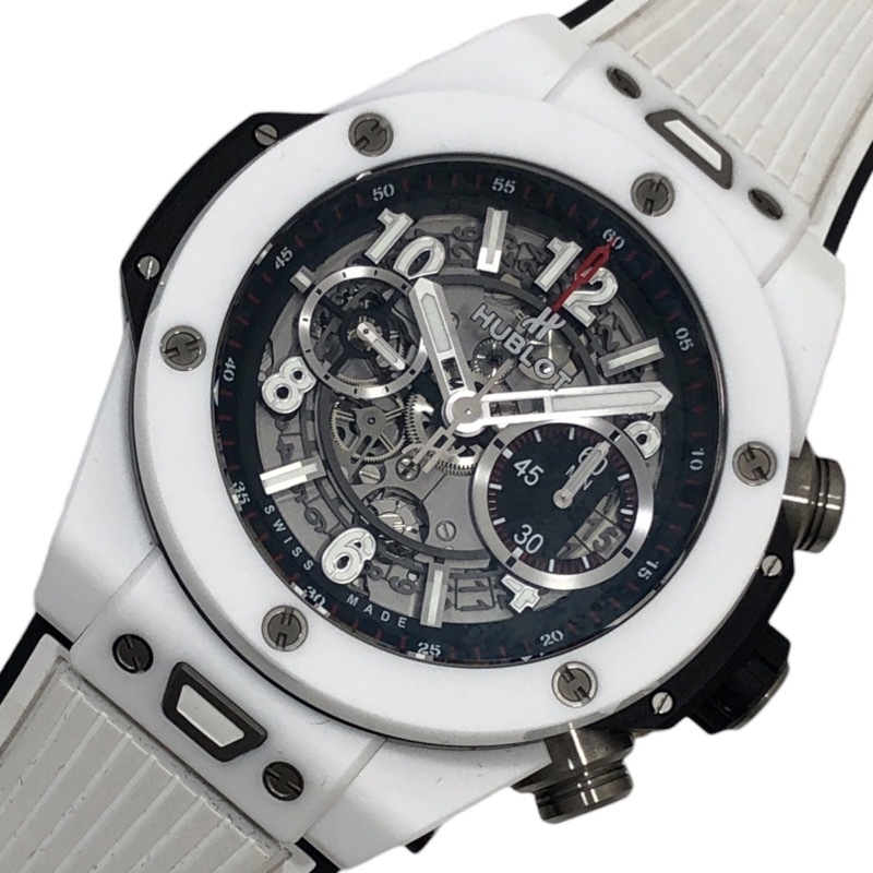  Hublot HUBLOT большой van морской еж ko белый керамика 411.HX.1170.RX белый Ti/ керамика наручные часы мужской б/у 